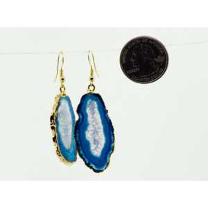 Pendientes de ágata dorada - Product Image 1