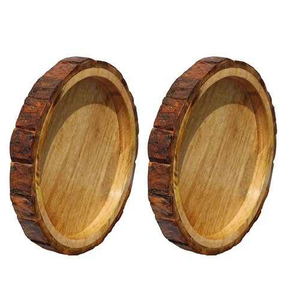 Bandeja de Bambú y Madera Natural para Cocina, Sala de Estar, Transporte de Alimentos y Frutas, Bandeja de Servicio de Madera Directo de Fábrica - Product Image 3