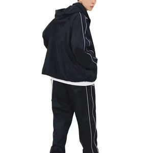 Survêtement de jogging réfléchissant personnalisé avec logo imprimé pour hommes, ensemble deux pièces coupe-vent, pantalon en coton, survêtement - Product Image 2