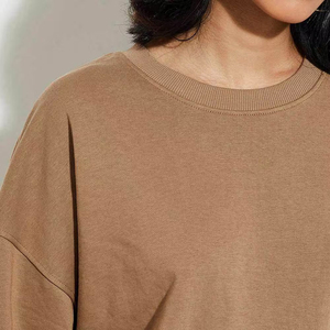 Personalizar Color sólido traje de moda mujer sudadera nuevo diseño de venta personalizada impreso Look mujer sudadera - Product Image 5