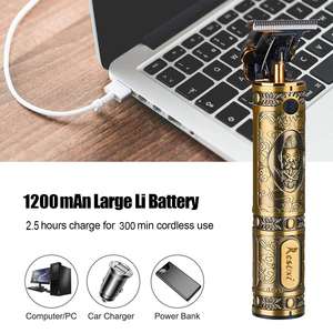 Tondeuse à cheveux sans fil professionnelle pour hommes, lames en acier inoxydable, alimentation USB, pour barbes et finitions de précision - Product Image 4