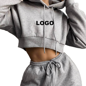 Ensemble de survêtement de sport pour femme, sweat-shirt oversize et pantalon de jogging droit, 100% coton, logo personnalisé, pour l'hiver, à bas prix - Product Image 3