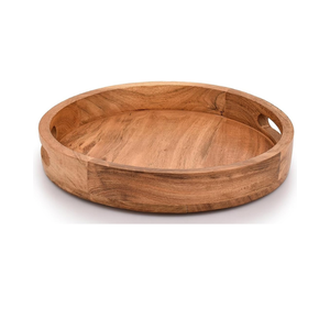 Plateau de service en bois vintage de 12 pouces, table basse de cuisine de style ottoman, pièce maîtresse décorative - Product Image 2