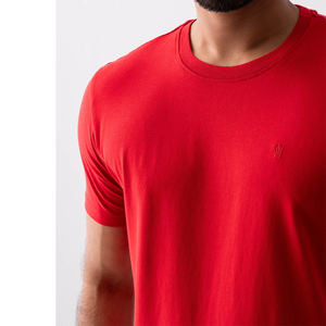 Sérigraphie personnalisée de haute qualité T-shirt à col rond court T-shirt vierge 100% coton T-shirt uni pour hommes - Product Image 5