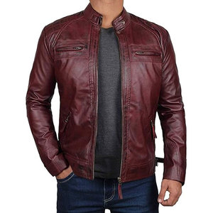 Vêtements pour hommes vente chaude veste en cuir nouvelle mode veste en cuir pour hommes coupe-vent veste en cuir de haute qualité - Product Image 3