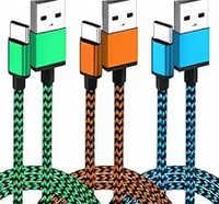 Câble USB Type-C de transfert de données haute qualité, câbles de charge USB-A vers USB-C 1,8 m en nylon USB 2.0 pour iPhone 17/17 Pro/ pour S10+/ V30