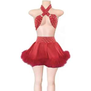 Trajes de club de baile para mujer Monos sin mangas elegantes Trajes de club nocturno con purpurina elegante para ropa de fiesta - Product Image 3