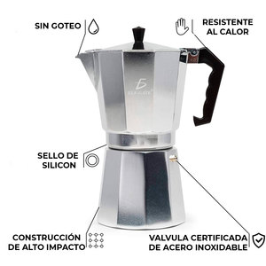 Caffettiera Manuale Italiana in Argento per Espresso, Capacità 500ml, Design Classico e Moderno, Funzione Business per 2 Tazze - Product Image 4