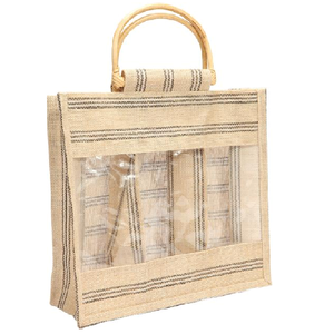 Sac à provisions en jute réutilisable écologique Sac fourre-tout avec logo imprimé personnalisé pour vêtements Promotion originale - Product Image 1