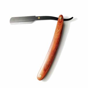Maquinilla de afeitar recta de peluquero de hoja única con mango de madera, maquinilla de afeitar hecha a medida - Product Image 3