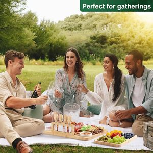 <span class=keywords><strong>Planche</strong></span> à fromage en bambou avec couteaux, <span class=keywords><strong>planche</strong></span> à découper en bois poli, durable, écologique, non toxique, design carré, pour légumes - Product Image 5