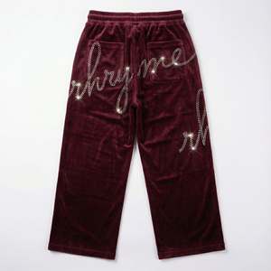 Women Heavyweight Cropped Pants Wide Leg Custom Hotfix Rhinestone <b>Streetwear</b> Trousers High Waist Soft <b>Y2K</b> Joggers Winter Painted - Product Image 3