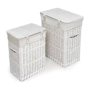 Set of 2 <b>Rectangular</b> White Rattan <b>Baskets</b> Handmade <b>Storage</b> <b>Basket</b> Wholesale eco-friendly Made in Viet Nam - Product Image 4