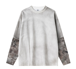 Sudaderas Holgadas de Camuflaje Retro con Contraste de Color, Cuello Redondo, Camisas de Manga Larga de Camuflaje para Hombre, Ropa de Calle, Sudadera - Product Image 1