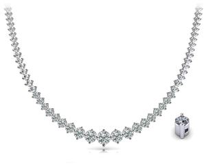 Collier tennis élégant en or 18 carats avec diamants de laboratoire ronds à deux griffes, diamants gradués, vente en gros OEM, fabricant pour la vente au détail - Product Image 1