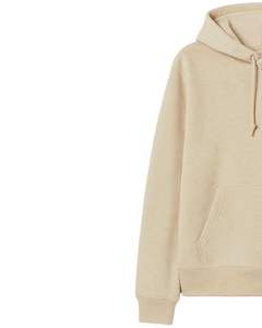 Sudadera con capucha unisex en beige, sudadera de lana lisa con bolsillo de canguro, ropa informal, ropa de invierno de algodón suave - Product Image 3