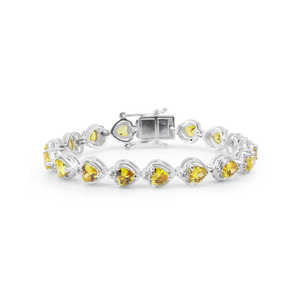 <b>Citrine</b> Heart Shaped Zirconia <b>Bracelet</b> with White Accents - Product Image 2
