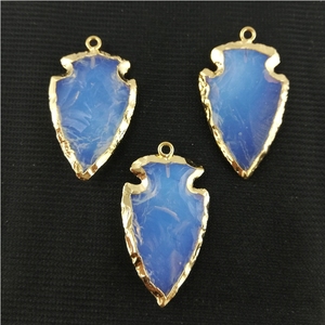 Colgante de Piedra Preciosa con Punta de Flecha para Niños, Chapado en Oro Opalite, Aproximadamente 1.5 Pulgadas, para Boda - Product Image 3