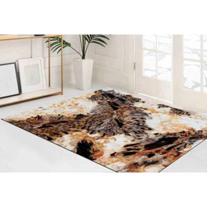 Tapis imprimé marbre brun - Tapis de décoration moderne et luxueux pour la maison, avec poils doux - Product Image 2