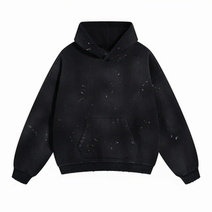 Venta al por mayor de sudaderas con capucha con gráfico personalizado peso pesado polar de algodón de gran tamaño sudaderas con capucha para hombres sudaderas con capucha preencogidas - Product Image 5
