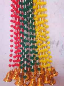 Indian <b>Marigold</b> Pom Pom <b>Garlands</b> String Wedding Decorations Haldi Mehandi Decorations party Backdrops Home decor items - Product Image 3