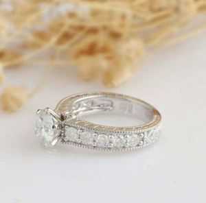 แหวนเพชรมอยส์ซอไนต์2CT สุดคลาสสิก S925แหวนหมั้นและวันครบรอบแต่งงานแหวนแต่งงาน - Product Image 3