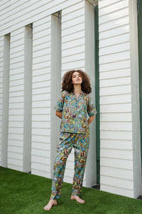 Conjunto de pijama de algodón hecho a mano para mujer, ropa de dormir transpirable para comodidad durante todo el año para primavera y verano - Product Image 2