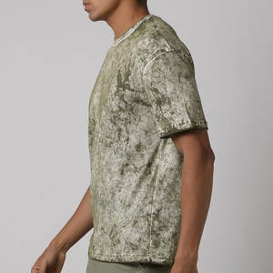 Gran peso personalizado de gran tamaño fabricante Casual Vintage de alta calidad 100% algodón lavado ácido camisetas para hombres - Product Image 2