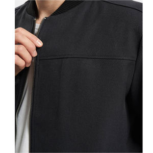 Chaqueta Bomber de Punto Transpirable para Hombre, de Alta Calidad, para Otoño, con Logotipo Personalizado, Capucha de Algodón y Decoraciones de Piel - Product Image 4