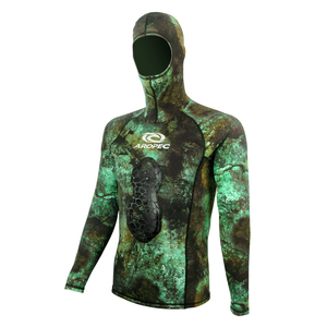 Protège-éruption à capuche à manches longues camouflage pour la plongée Unisexe Respirant et élégant en nylon/spandex - Product Image 2