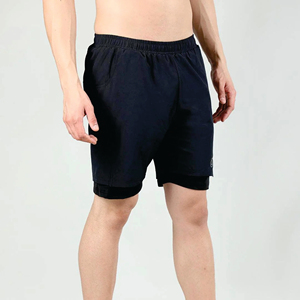 2024 Hote Custom Logo 2-in-1 Workout Gym Shorts for Men Solid Design Casual Double <b>Layer</b> Nylon Athletic Wear 100% Polyester - Product Image 4