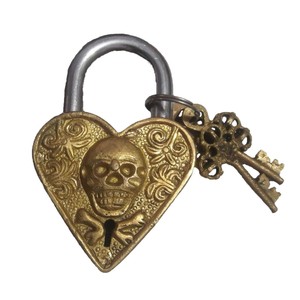 Heart-Shape <b>Padlock</b> Fully Functional with 2 Keys - <b>Gym</b> Lock, Combination Locks for Gates Toolbox Luggage School Home Office Trav - Product Image 1