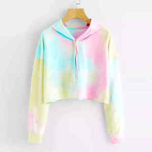 Jersey de manga larga para mujer, Top corto, a la moda a la venta sudaderas con capucha, suéter recortado personalizado de algodón para mujer, sudaderas con capucha al por mayor - Product Image 5