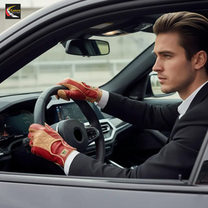 Premium Vintage Custom Color Leather Sheepskin <b>Gloves</b> for Adults Winter Warm Breathable Eco-Friendly <b>Touchscreen</b> Wrist-Length - Product Image 4