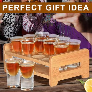Bandeja de Servir Rectangular de Bambú Pintado de Alta Calidad Huhipro Deluxe, Ligera, Duradera, Segura para Alimentos, Antideslizante y Fácil de Limpiar - Product Image 5
