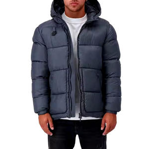 Vestes matelassées fines pour hommes les plus vendues, logo personnalisé, col montant, manches longues, à capuche, en toile durable, imperméables et coupe-vent - Product Image 2