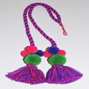 Llavero con borlas de 5 pulgadas para decoración de bolsos, anillo con borlas de color azul y rojo para la confección de prendas de vestir, con diamantes indios - Product Image 4