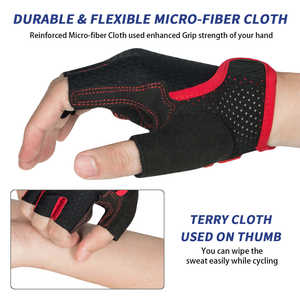 Guantes de Cuero de Medio Dedo para Hombre, Guantes sin Dedos para Ciclismo y Motociclismo con Accesorios para Motocicleta - Product Image 5