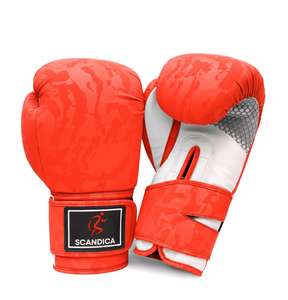ถุงมือมวยลายพรางสีแดงทำจากหนังสังเคราะห์ที่ทนทานพร้อมสายรัดข้อมือที่แข็งแรงรองรับพลังความสะดวกสบาย - Product Image 2