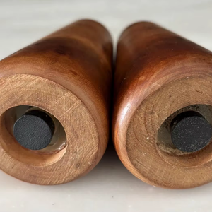 Ensemble sel, poivre et moutarde en bois de teck avec plateau assorti Ensemble d'épices en bois avec plateau Porte-sel, poivre et moutarde en teck - Product Image 6