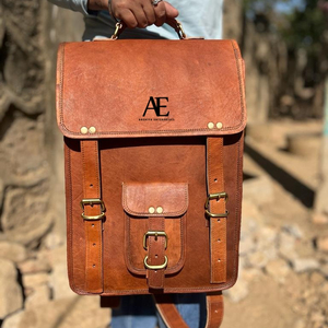 กระเป๋าเป้สะพายหลังหนังสีน้ำตาลร้อนขายโลโก้ที่กำหนดเองบนกระเป๋ากระเป๋าเป้สะพายหลังหนังสองในหนึ่งถุงผู้หญิง - Product Image 1