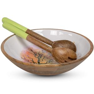 Tazón de Madera Natural Completamente Decorado, el Más Vendido, con Técnica Personalizada para Fiestas y Uso en la Cocina del Hogar - Product Image 2