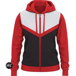 Sudadera con capucha Delta de poliéster 100% hecha a medida para mujer, Sudadera de punto de lana con cremallera completa y hombro caído con logotipo frontal para invierno - Product Image 1