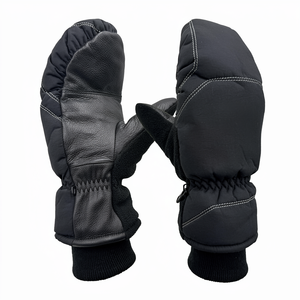 Gants de ski unisexes en cuir isolés avec fermeture à cordon pour les activités hivernales en plein air - Product Image 6