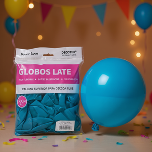Palloncini in Lattice Party Love 30cm Blu Celeste R12 per Decorazioni - Product Image 3