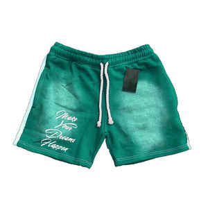 Custom Acid Wash Short Fitness Running 100% algodón Hombres Screen Print Gym Shorts con cordón Shorts - Product Image 6