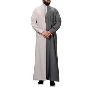 Conceptions personnalisées à bas prix Robes Jubba pour hommes du Moyen-Orient Tissu textile en polyester filé rouge d'été Thobe arabe - Product Image 2