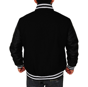 Chaquetas de béisbol de satén para hombre más vendidas, nuevo diseño ajustado, chaqueta Bomber de satén de poliéster 100% con cuello levantado para invierno - Product Image 3