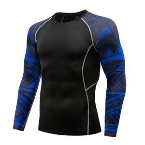 T-shirt Mma Hommes Rashguard Manches Longues Muay Thai T-shirts Gi Bjj Jiu Jitsu Mma Compression Shirt Fitness Gym Boxing Jerseys - Product Image 1