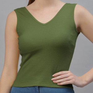 Camiseta sin mangas acanalada de algodón de punto de talla grande para mujer, camiseta transpirable elástica suave de primera calidad, fabricante OEM, boutique global al por mayor - Product Image 6
